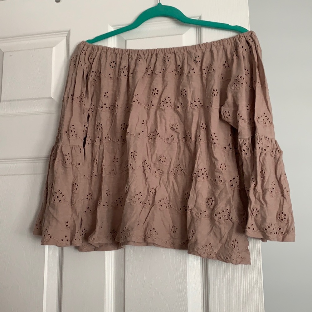 Off the shoulder mauve top